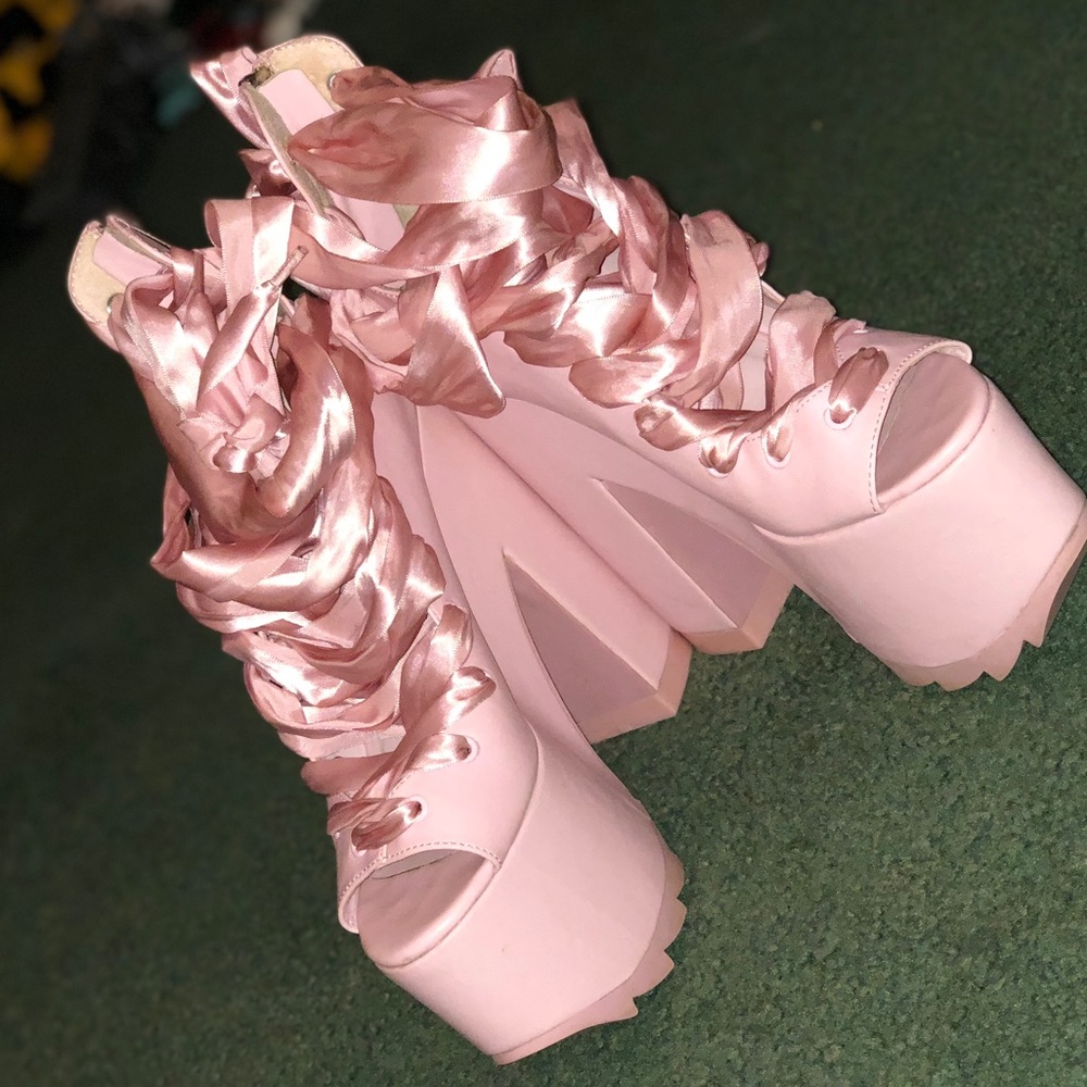 YRU Pink Ballet Platforms